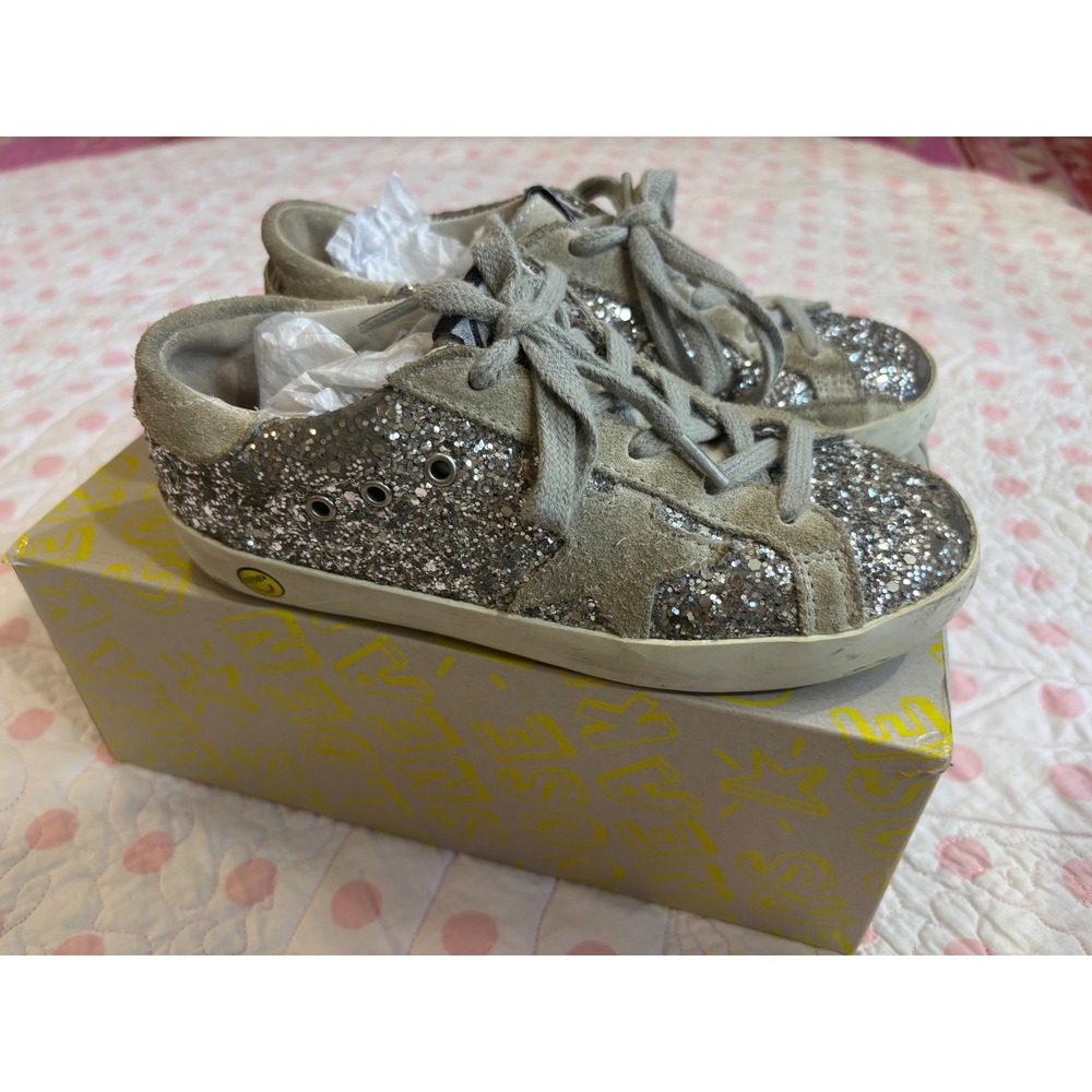 Golden Goose Kids Glitter Sneakers Size 31/13 Silver/Ice